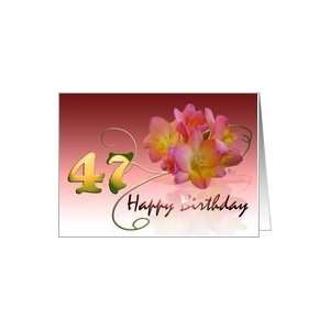  Happy 47h Birthday Oleander Flower curly coil pink flower 