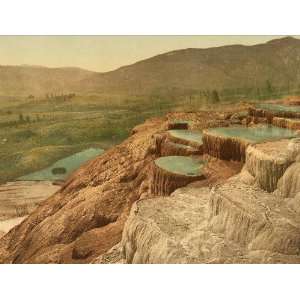  Travel Poster   Pulpit Terraces from above Yellowstone National Park 
