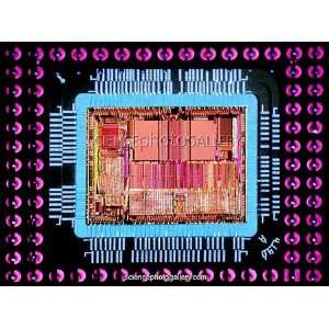  Macrophoto of an 486 computer silicon chip Framed Prints 