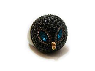 NEW IN BOX JUICY COUTURE Rhinestones Pave Large Black Owl Cocktail 