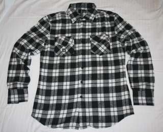 New Mens Truth Soul Armor Live Black/White Flannel Shirt Size Large 