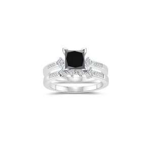  1.48 1.98 Cts Black & White Diamond Matching Ring Set in 