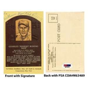   of Fame Plaque Postcard PSA COA Yankees Red Sox   MLB Cut Signatures