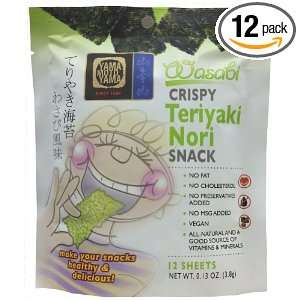 Yamamotoyama Teriyaki Nori Snack, Wasabi, 0.13 Ounce (Pack of 12)