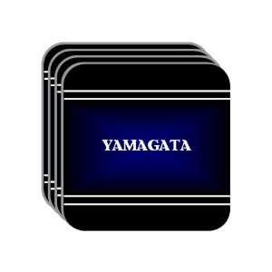 Personal Name Gift   YAMAGATA Set of 4 Mini Mousepad Coasters (black 