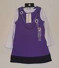 NEW HARTSTRINGS Girls 2PC Knit Top & Dress Set Outfit PURPLE/ WHITE 3T