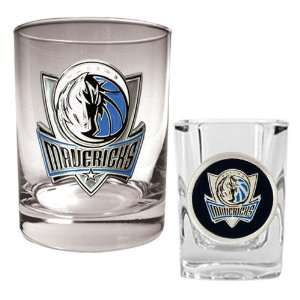  Dallas Mavericks NBA Rocks Glass & Square Shot Glass Set 