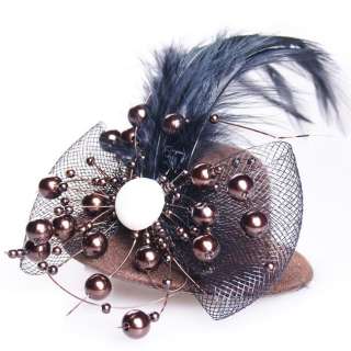 11X Lady Women Mini Top Hat Feather Millinery Hen Hair Clip Fascinator 