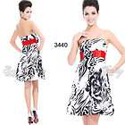 Empire Waist NWT Padded Strapless Flower Printed Party Dress 03440 US 