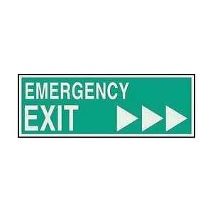 Sign,5x14,emergency Exit,3 Right Arrows   BRADY  
