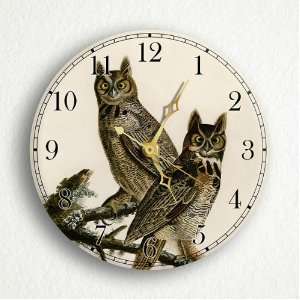  Great Horned Owl John James Audubon 6 Silent Wall Clock 