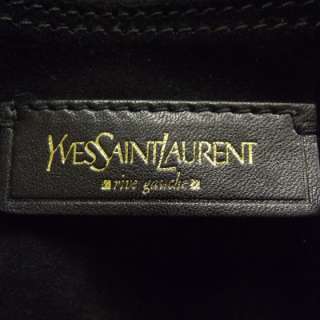 YSL YVES SAINT LAURENT Patent MUSE TWO 2 Tote Bag Black  