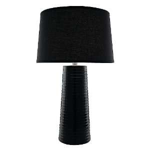 Ashanti Collection 1 Light 27 Black Ceramic Table Lamp with Matching 
