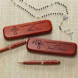   Rosewood Pen Set for Communions & Confirmations