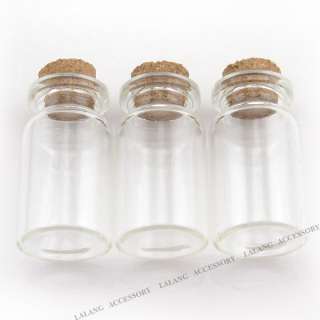   Clear Glass Message Bottles Vials With Cork 45x22x22mm 120301  