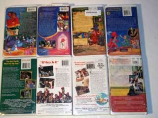Lot 8 Walt Disney Kids Movies VHS Clamshell Case Wizard Oz Aladdin 