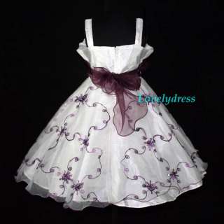 NEW Flower Girl Wedding Pageant Party Dress Outfit Children Wear Set 