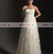 White/Ivory V Neck Chapel Train Spaghetti Strap Custom Wedding Dress 
