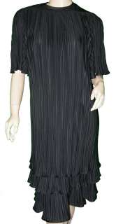 CORAS CLOSET Black Tiered Crinkle Jersey Cocktail Evening Dress PM 