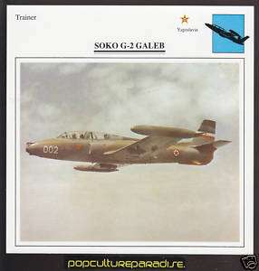 SOKO G 2 G2 GALEB Yugoslavia War Airplane PICTURE CARD  