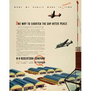  1943 Ad H Robertson Pittsburgh Pennsylvania Wartime Plane 