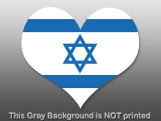 Israel Flag Heart Sticker   decal Israeli Star of David  