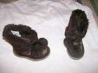 faded glory baby girls winter boots size 3 dark brown