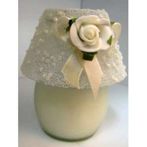  100% Soy Wax Vanilla lamp  flower ribbon with pearl 