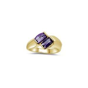  6x4 mm Amethyst Womens Ring in 14K Yellow Gold 6.0 