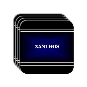 Personal Name Gift   XANTHOS Set of 4 Mini Mousepad Coasters (black 