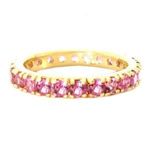  14K Yellow Gold Gem All the Way round Eternity Band Ring 