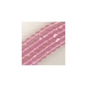  Czech Glass Fire Polished Beads   4mm Milky Pink, 50pcs 