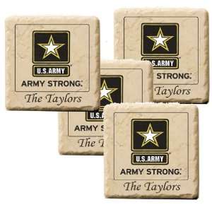 U.S. Army Strong Marble Coasters, Customized with Your Name 