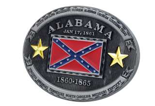Alabama Rebel Flag Belt Buckle Confederate State Southern Pride  