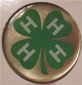 FOUR H 4H CLUB 2 EPOXY CAR EMBLEM STICKER NEW  