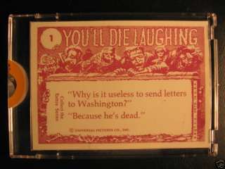 1973 Topps Creature Feature Youll Die Laughing Card #1  