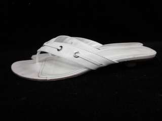 you are bidding on a pair of tod s white leather thong strap slides 