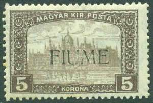 FIUME ITALY HUNGARY 19a OG H F+ SIGNED $800 SCV  