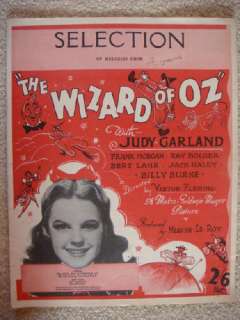 1939 BRITISH Wizard of Oz Sheet Music Medley+ JITTERBUG  