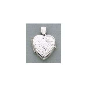  Sterling Silver Locket, .825 in tall (incl bail) Engraved 
