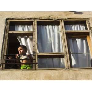  Children Looking out of Window of Old House, Old City 