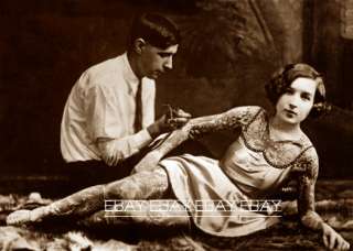   STELLA GROSMAN WITH TATTOOING DONE BY HER HUSBAND TATTOO PHOTO  