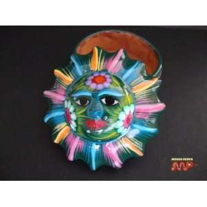  Mexican Ceramic Sun Jewelry Box Trinket Folk Art/ MEXICO 