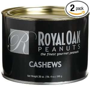 Royal Oak Gourmet Cashews, 20 Ounce Tins (Pack of 2)  
