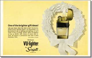 1963 Scripto Vu Lighter Cigarette Lighter, Print Ad  