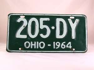  Single License Plate for your Collector Car   Year 1964   205DY  