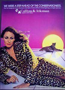 1978 Collins & Aikman fur forgeries vintage fashion ad  