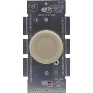  GE 18021 Dimmer, Rotate On/Off Single Pole, 1 White/1 