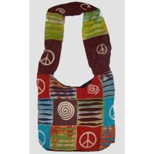   Multi Color Heavy Cotton Bohemian / Hippie / Gypsy Shoulder Bag Nepal