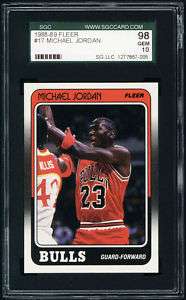 1988 89 Fleer #17 Michael Jordan SGC 98 GEM MINT  